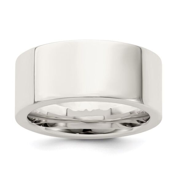 Kazi Luxury Sterling Silver 9mm Comfort Fit Flat Size 13.5 Band